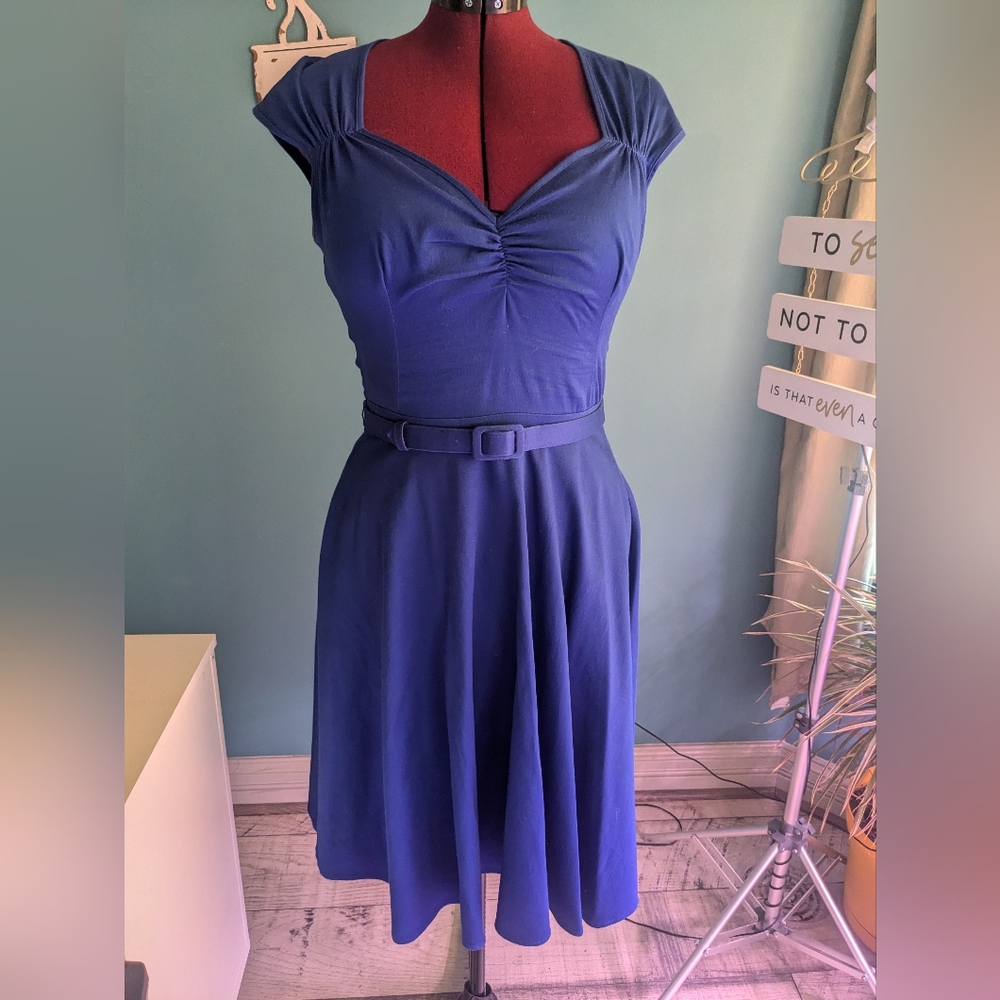 Cobalt blue retro swing dress